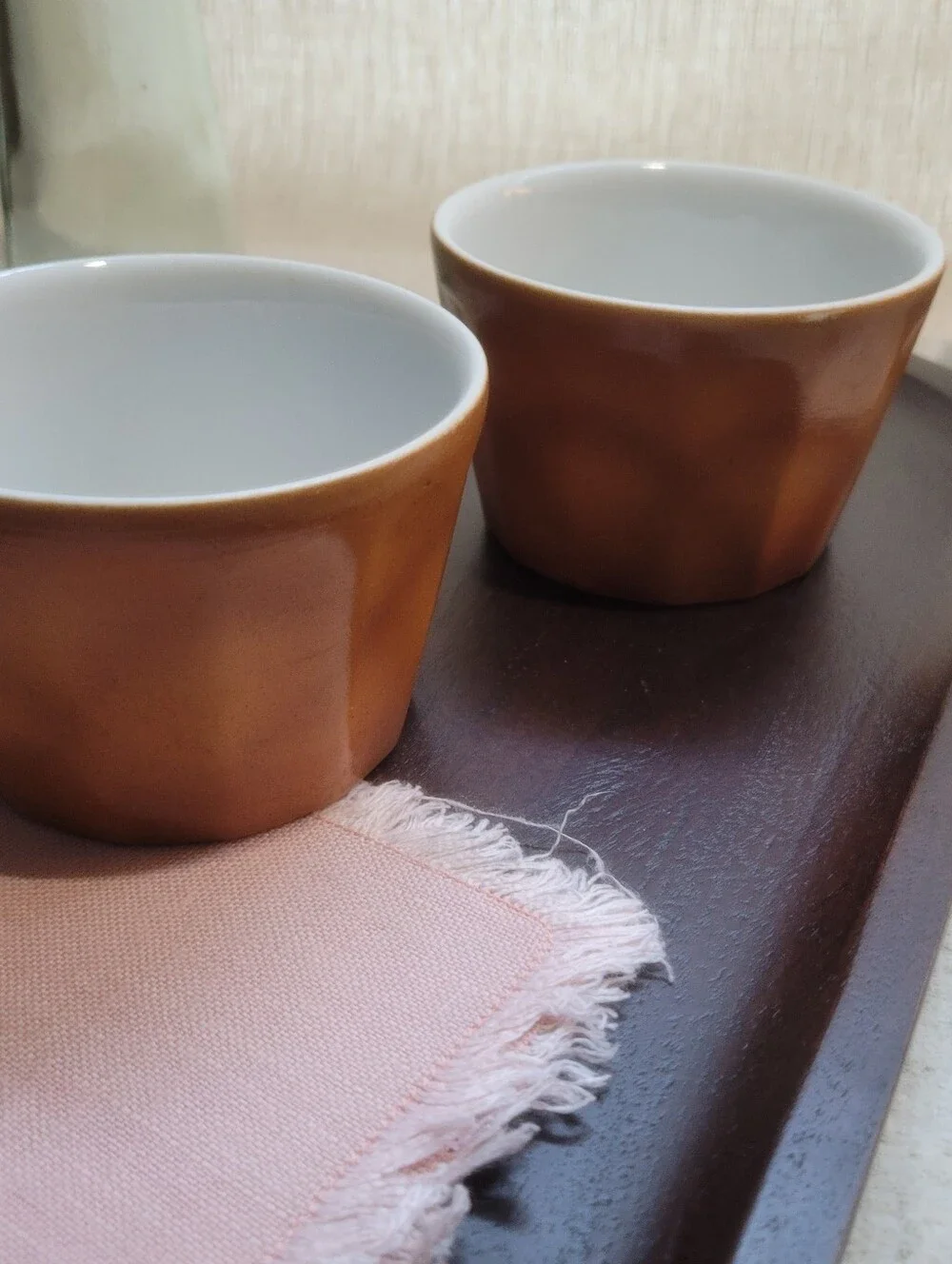 These cups are vintage Fraunfelter China No. 800 Krust Kookin Ramekins
